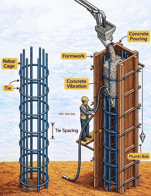 Reinforced Concrete Column Construction