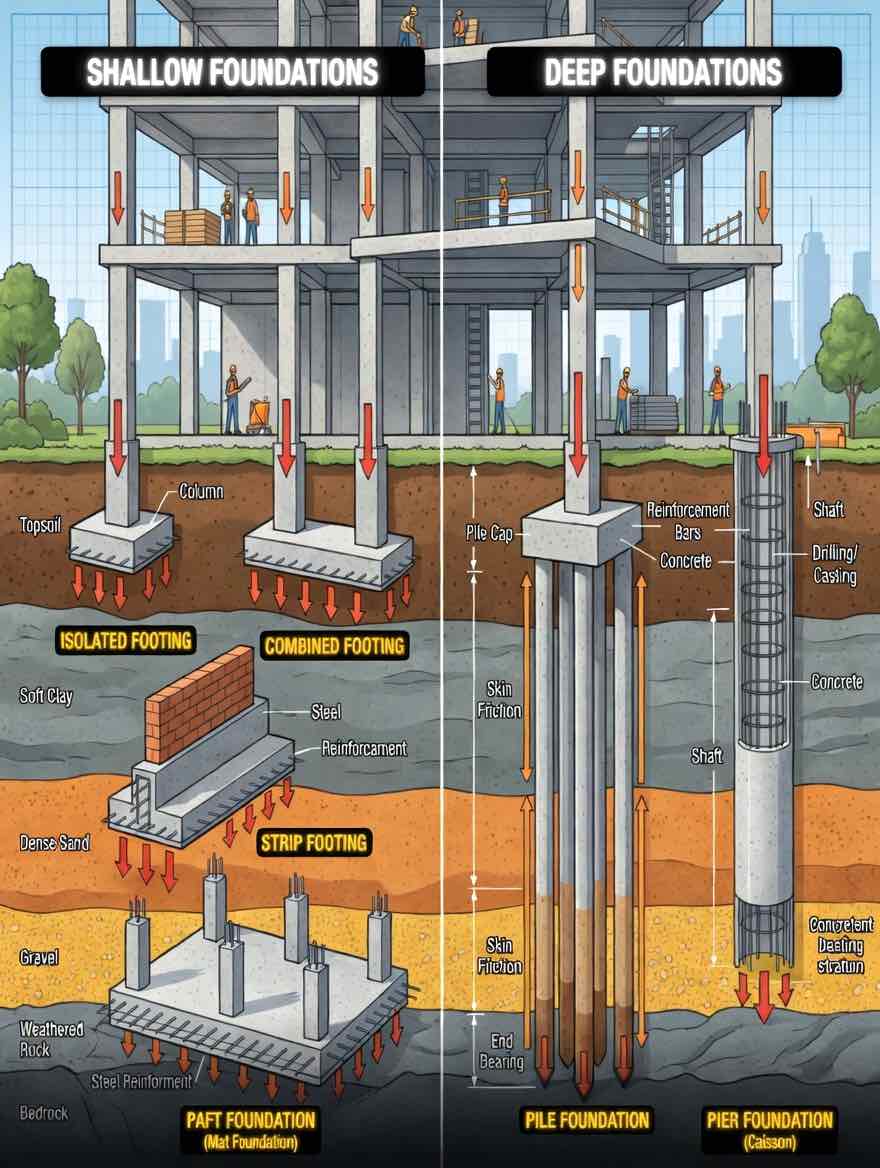 deep vs Shallow foundation